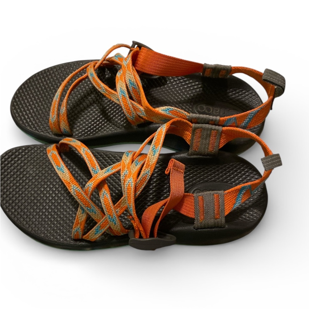 Orange and Blue Chaco Sandals